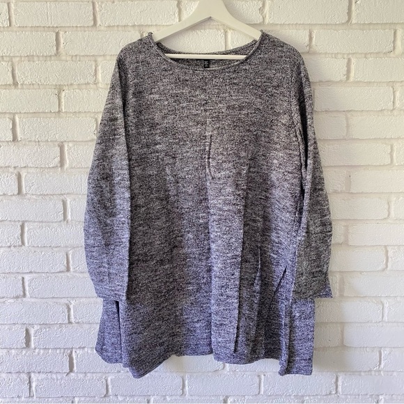 Eileen Fisher Gray Side Slit Pullover Sweater AFE Women’s Size 1X - Picture 1 of 10